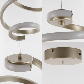 Whirl Modern Minimalist Aluminum/Iron Abstract Integrated LED Pendant - JONATHAN Y